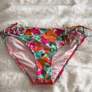 Cupshe Floral Bikini Bottom - Pink, Orange, Green
